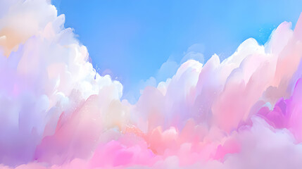 with chaotic pink and blue hues and soft blending edges