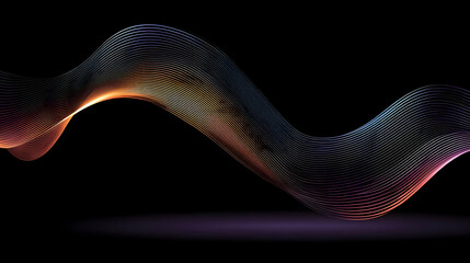 made from chaotic glowing lines in rainbow gradients