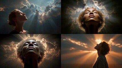 Quadruple Portrait Serene Women With