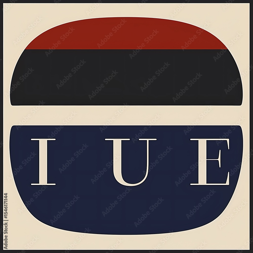 Fototapete minimalist abstract art with geometric shapes and typography in a modern style