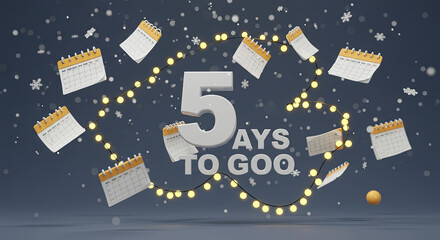 Countdown to special event with floating calendars and festive lights