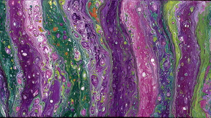 of pink, teal, and orange tones forming unpredictable swirling patterns