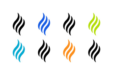 Collection of colorful abstract flame like designs