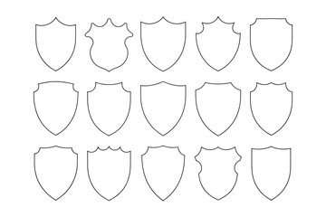 Collection of fifteen shield outline variations