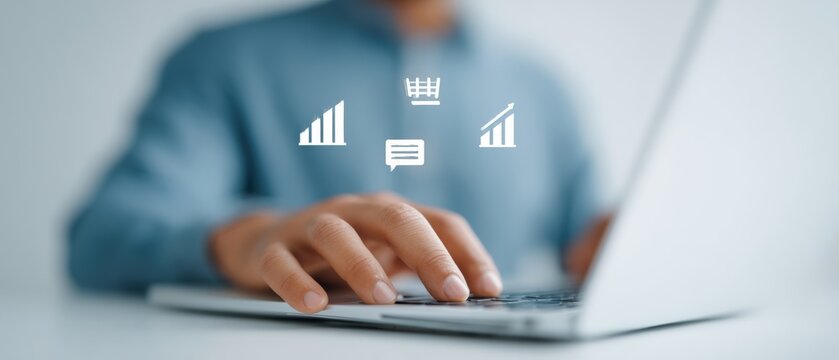 Analyzing business metrics office setting digital workspace professional environment close-up view data visualization concepts