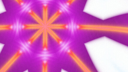 Abstract Radiant Burst with Soft Grain Texture, Symmetrical Glow Pattern in Psychedelic Style, Radiating Circular Abstract with Subtle Noise, Kaleidoscopic Starburst with Gradient Flow