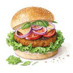 hamburger on a white background