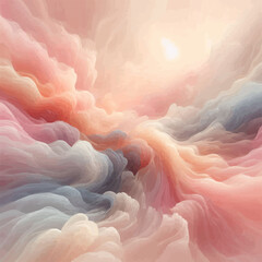 "Whispers of Color: A Dance of Waves and Silk"
