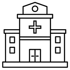Hospital Exterior Vector Outline