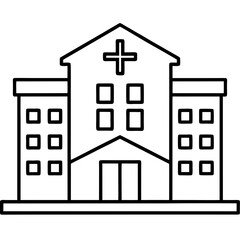 Hospital Exterior Vector Outline