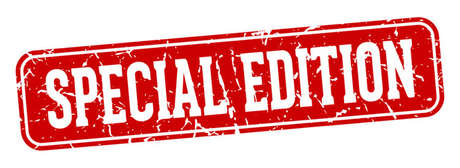 special edition rectangular sign. special edition stamp