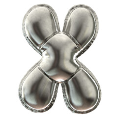 X letter Silver ballon