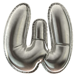 W letter Silver ballon