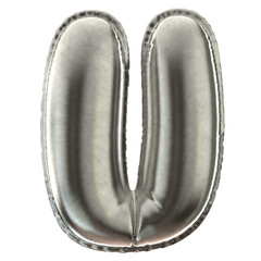 U letter Silver ballon