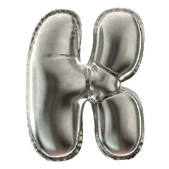 K letter Silver ballon
