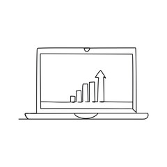 Continuous Line Drawing of Laptop Icon. Hand Drawn Symbol Vector Illustration, Laptop Single Line Icon, One line drawing of laptop gadget, continuous single line drawing of laptop computer, line art h