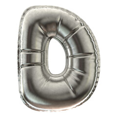 D letter Silver ballon