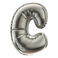 C letter Silver ballon