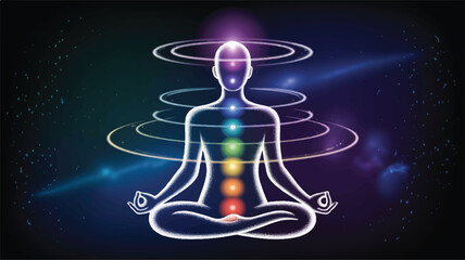 Luminous Chakra System Digital Illustration of Energy Centers