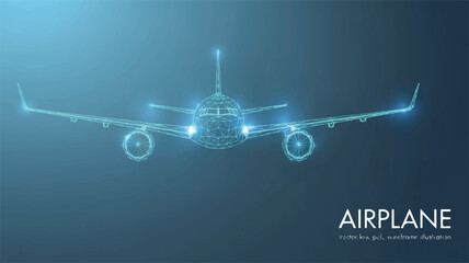 Digital Airplane Illustration Geometric Design