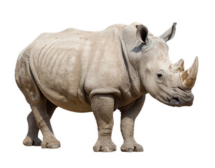 Obraz premium A majestic white rhinoceros standing proudly.