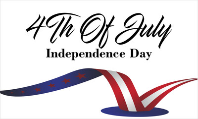July fourth. Happy independence day. July fourth banner for independence day. Lettering style. Vector