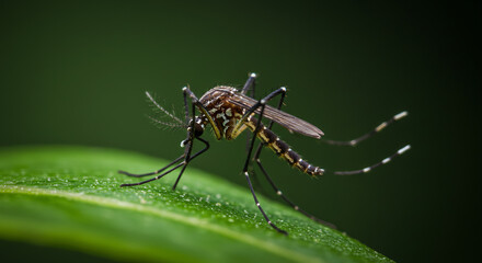 Fototapeta premium macro mosquito on leaf