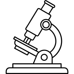 Lab Microscope Thin Line Art