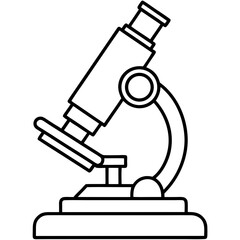 Lab Microscope Thin Line Art