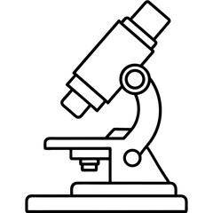 Lab Microscope Thin Line Art