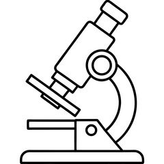 Lab Microscope Thin Line Art
