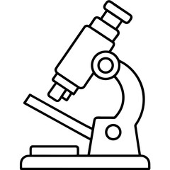 Lab Microscope Thin Line Art