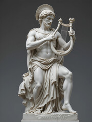 Greek mythology features a statue of Apollo playing the lyre, labeled as Stock