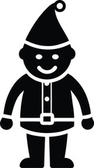 Flat Style Shiloette Christmas Character With Merry Face Fro