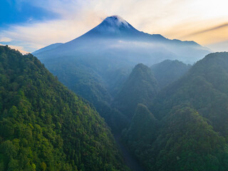 Drone Aerial Photo of Mount Merapi