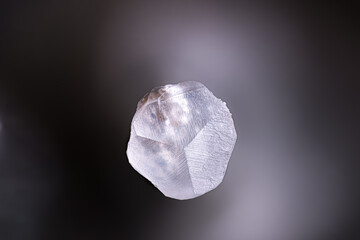 Top view of a Calcite crystal . Specimen from Mailhac, St-Jean-Le-Centenier, France. Micro photography extreme close-up. microscope mineral crystal photography for Scientific use.