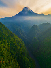 Drone Aerial Photo of Mount Merapi