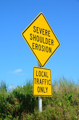warning sign on a road
