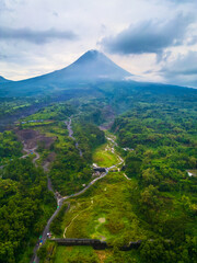 Drone Aerial Photo of Mount Merapi