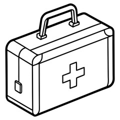 Medical Box Essentials Line Art