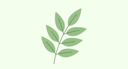 Fototapeta premium Minimalistic Leafy Branch Vector Illustration