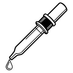 Fototapeta premium Medical Dropper Outline Vector
