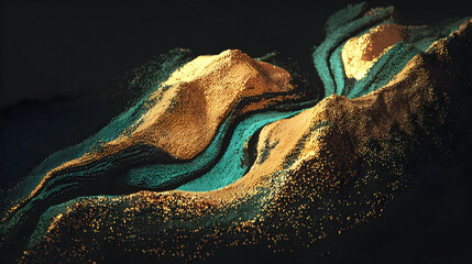 with glowing cracks and flowing streams of electric blue data