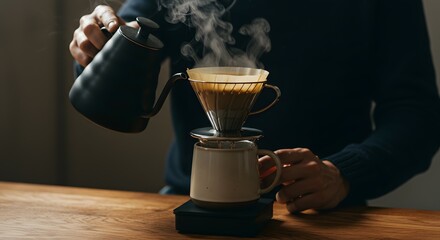Pour Over Coffee Ritual: Steam and Precision