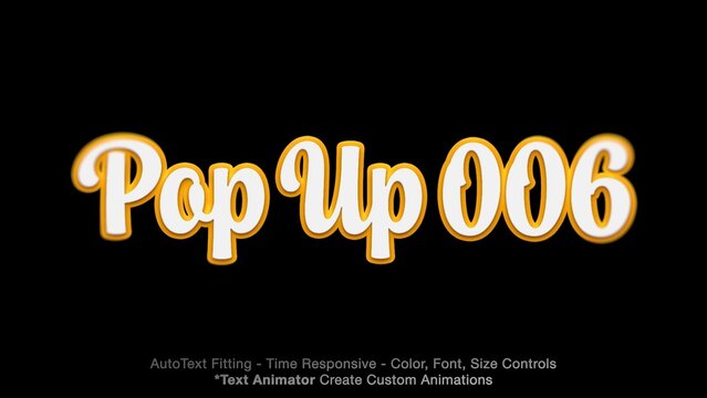 Pop Up Text Overlay (06) Editable Color, Font & Animation | Easy Animator Controls to Create Custom Text Animations
