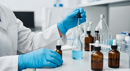 Fototapeta premium Precision in Pharmaceutical Research: A Pipette Experiment