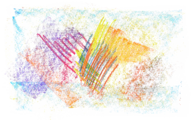 grunge hand drawn colorful scribble  hard pastel, isolated on white background