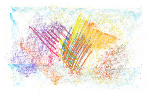 grunge hand drawn colorful scribble hard pastel, isolated on white background