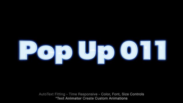 Pop Up Text Overlay (11) Editable Color, Font & Animation | Easy Animator Controls to Create Custom Text Animations
