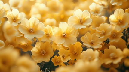 A vibrant field of delicate, pale yellow flowers